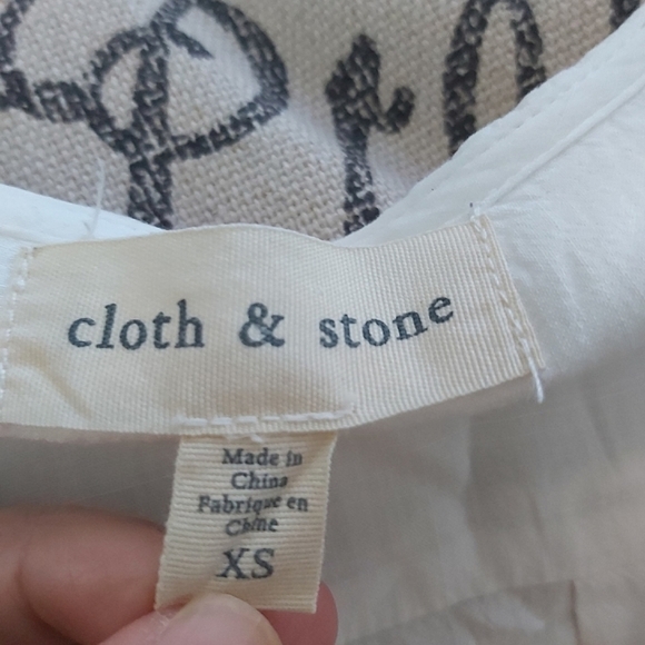 anthropologie Cloth & Stone women's white tunic blouse top oversized lon… - Picture 10 of 12